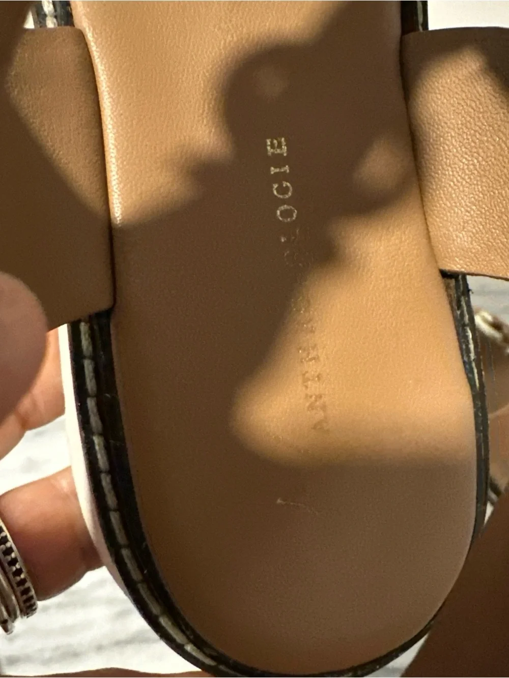 Anthropologie Women's Tan Leather Slingback Fisherman Sandals Sz 41